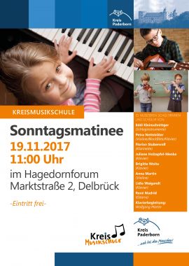 Plakat zur Sonntagsmatinee am 19. November im Delbrücker Hagedornforum